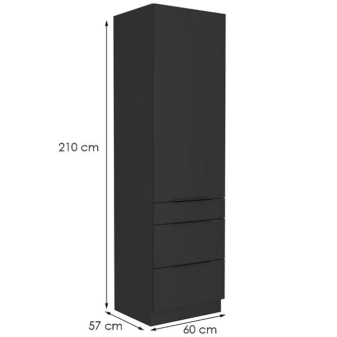 Kuchyňská skříňka Siena černý mat 60dks-210 1f 3s