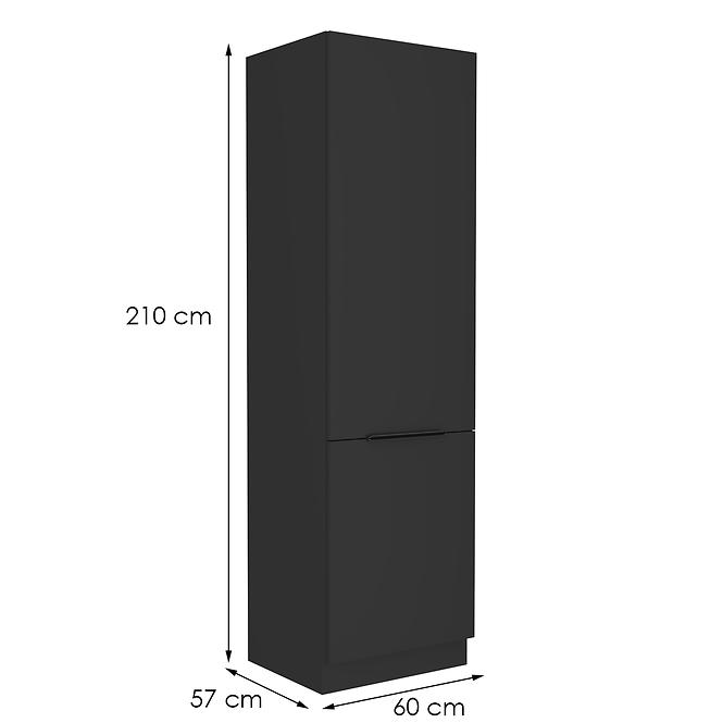 Kuchyňská skříňka Siena černý mat 60lo-210 2f