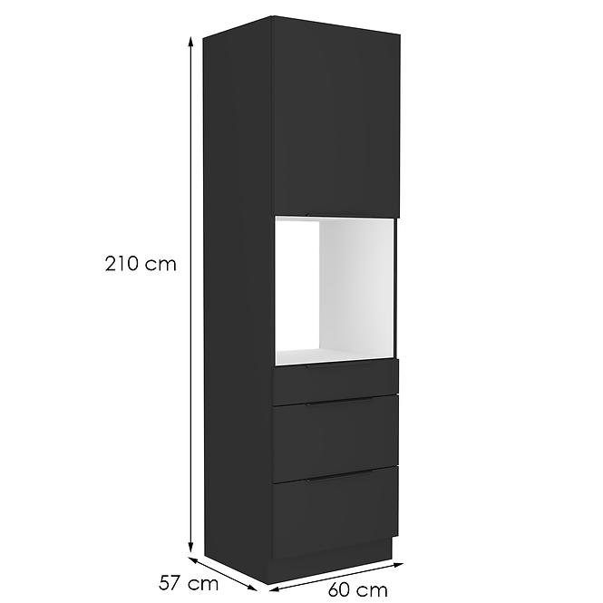 Kuchyňská skříňka Siena černý mat 60dps-210 1f 3s