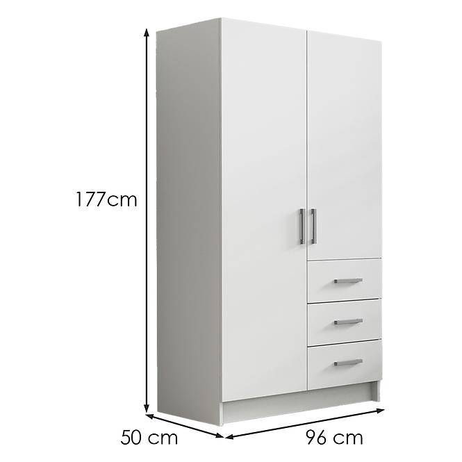 Šatní skříň Pino 3 bílý