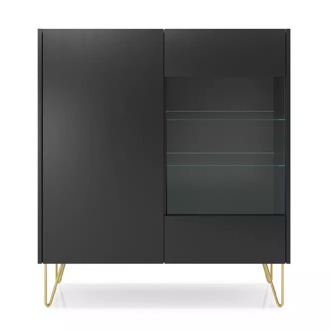 Vitrína Harmony WT97 černá grafit/marmur black ,3