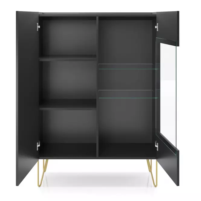 Vitrína Harmony WT97 černá grafit/marmur black ,4