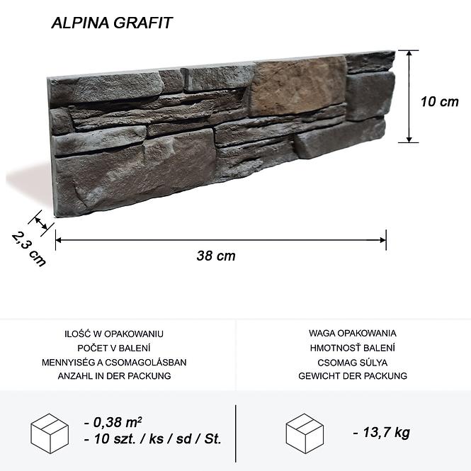 Kámen betonový Alpina Grafit bal=0,38 m2