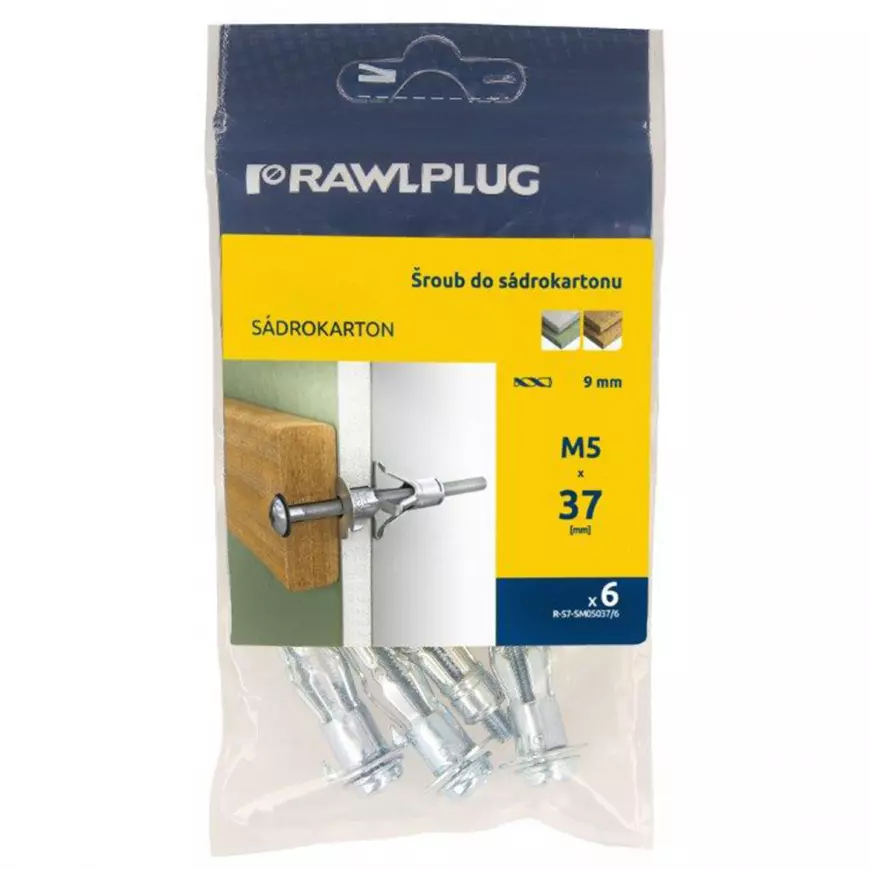 Kotva do sádrokartonu SM 10 se šroubem M5x37 mm (6 ks)