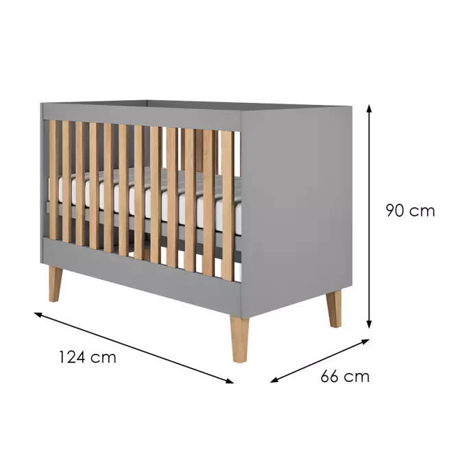Dětská postel Kubi 60x120 šedá