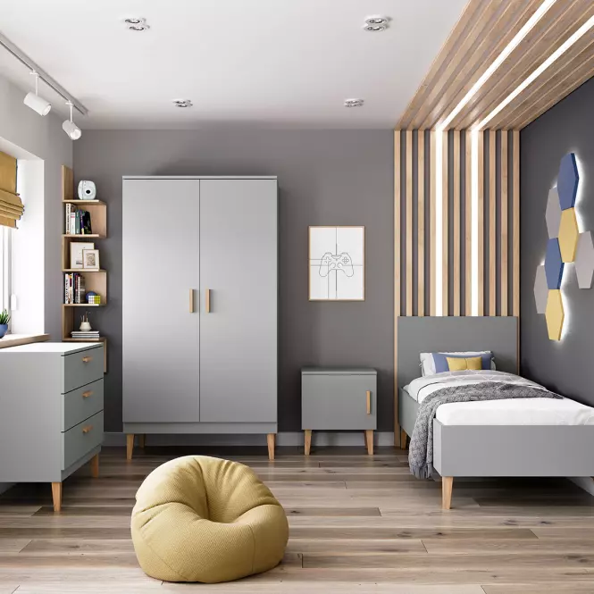Dětská postel Kubi 60x120 šedá