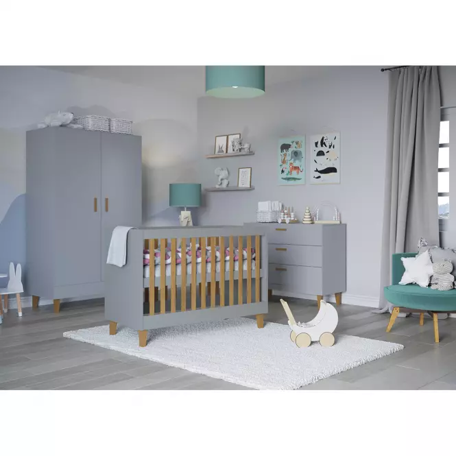 Dětská postel Kubi 60x120 šedá