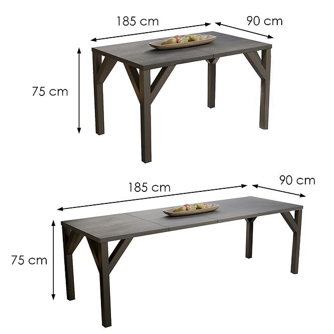 Stůl Baltika 185 beton tmavý