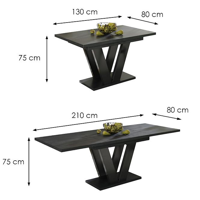 Stůl Lara 210 beton tmavý