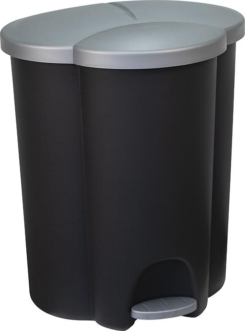 Odpadkový koš na tříděný odpadtrio 40L černý/stříbrný