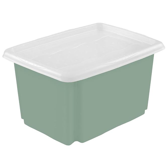 Úložný box s víkem zelený 45x35x27 30 l