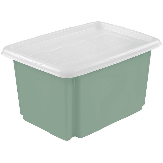 Úložný box s víkem zelený 55,5x40x30 45 l