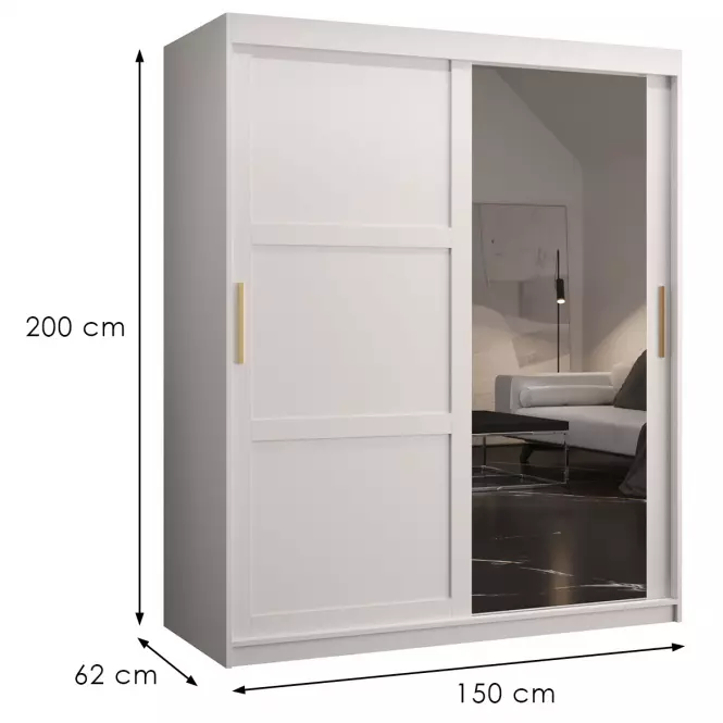 Šatní skříň Amiro 2 150 bílý/bílý