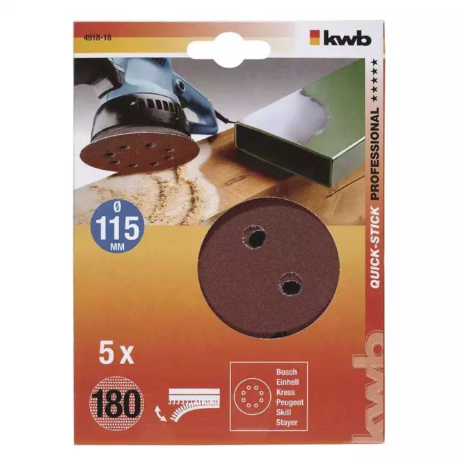 Děrovaný brusný papír k exc. brusce 115 K180 SB,2