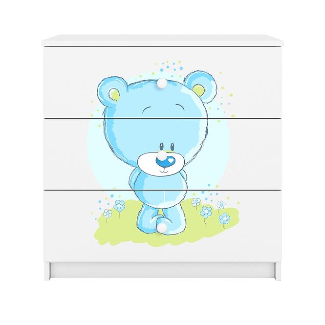 Dětská komoda Babydreams bílá - Modrý medvídek