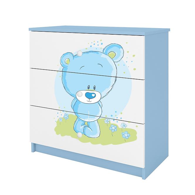 Dětská komoda Babydreams modrá - Modrý medvídek