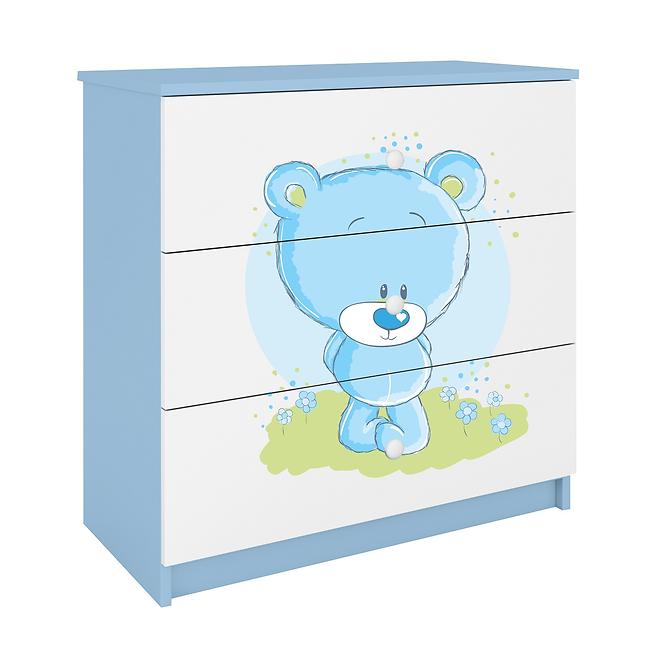 Dětská komoda Babydreams modrá - Modrý medvídek