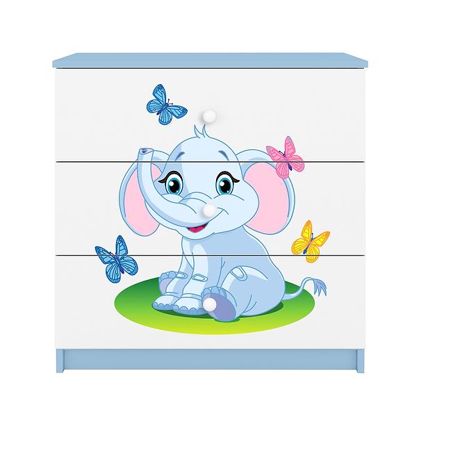 Dětská komoda Babydreams modrá - Slon