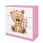 Dětská komoda Babydreams růžová - Medvídek s kytičkami,2