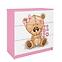 Dětská komoda Babydreams růžová - Medvídek s kytičkami,3