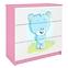 Dětská komoda Babydreams růžová - Modrý medvídek,3
