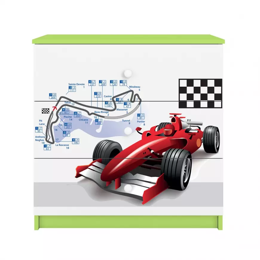 Dětská komoda Babydreams zelená - Formule