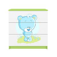 Dětská komoda Babydreams zelená - Modrý medvídek