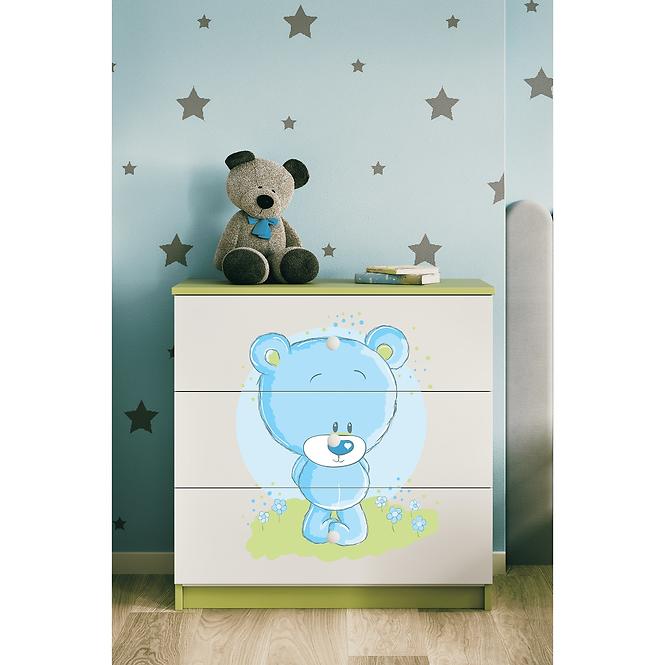 Dětská komoda Babydreams zelená - Modrý medvídek