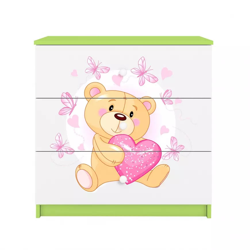 Dětská komoda Babydreams zelená - Víla 1