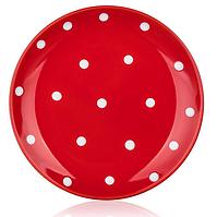 Talíř dezertní keramický Dots 18.6 cm červený
