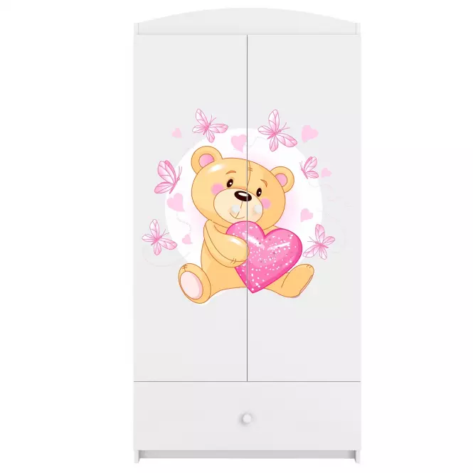 Skříň Babydreams bílá - Medvídek s motýlky