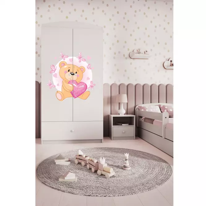 Skříň Babydreams bílá - Medvídek s motýlky,8