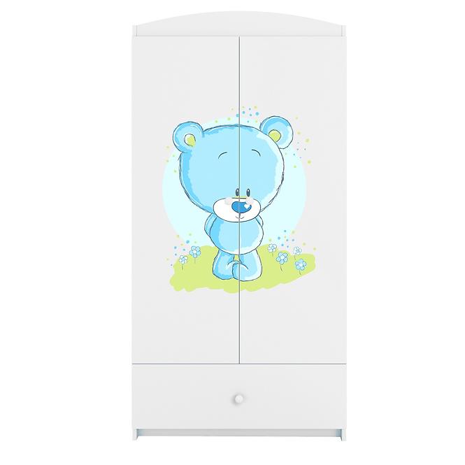 Skříň Babydreams bílá - Modrý medvídek