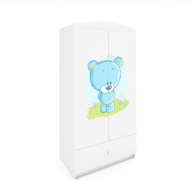 Skříň Babydreams bílá - Modrý medvídek