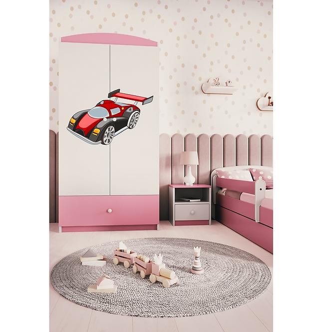 Skříň Babydreams růžová - Auto