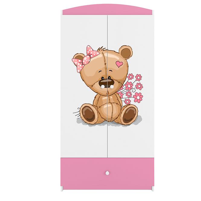 Skříň Babydreams růžová - Medvídek s kytičkami