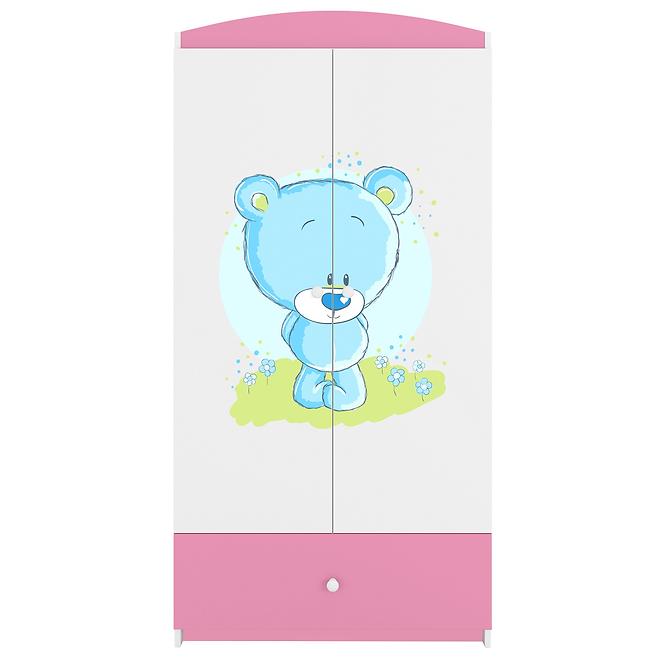 Skříň Babydreams růžová - Modrý medvídek