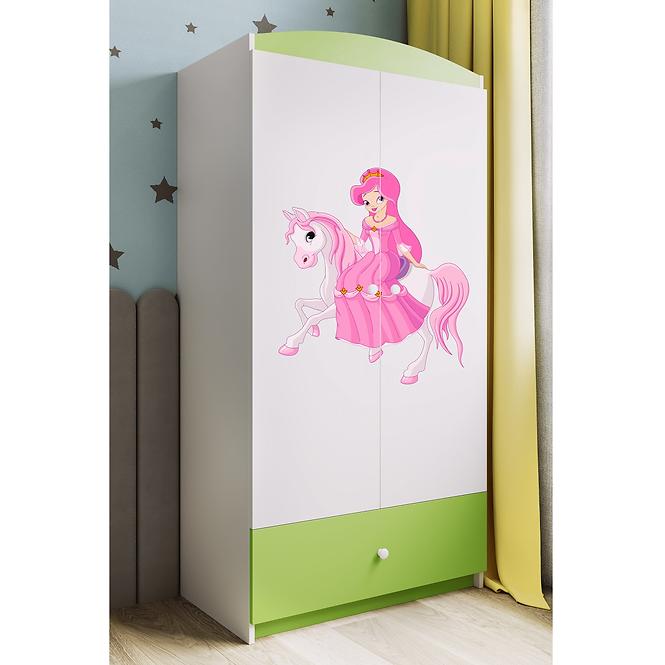 Skříň Babydreams zelená - Princezna 1,4