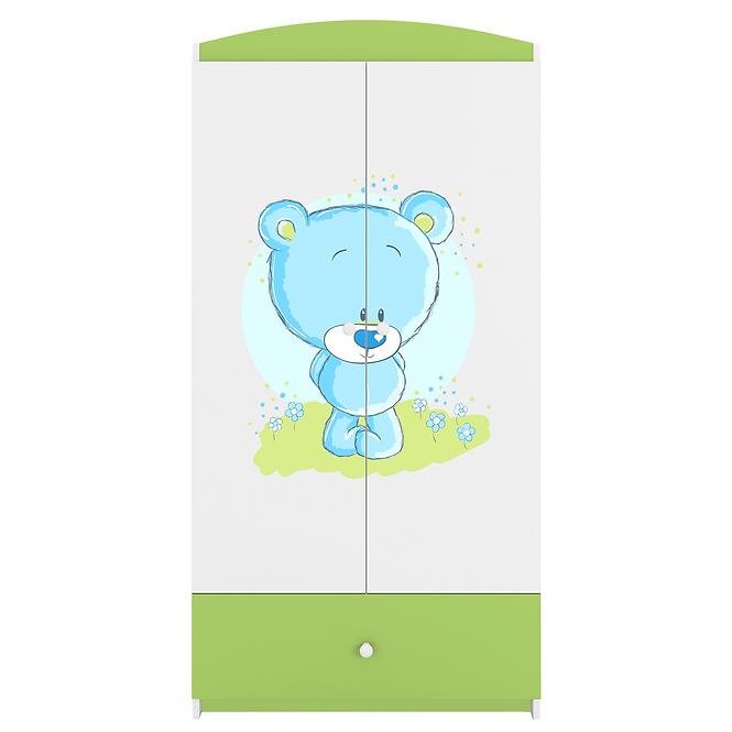 Skříň Babydreams zelená - Modrý medvídek