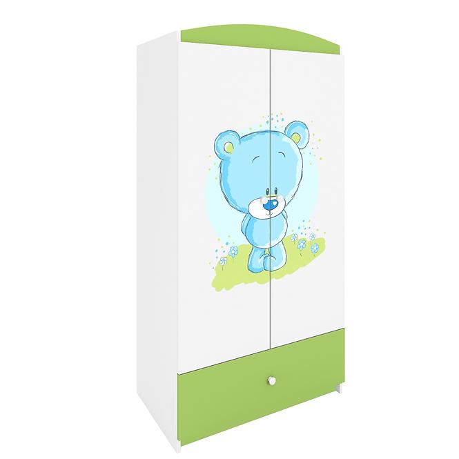 Skříň Babydreams zelená - Modrý medvídek