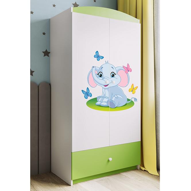 Skříň Babydreams zelená - Slon,4