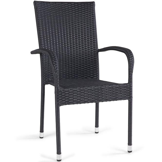 Zahradní židle z umělého ratanu PARISO černá 
