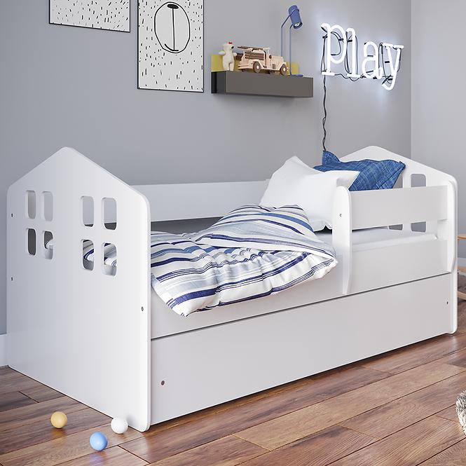 Dětská postel Kacper+Sz+M bílá 80x140