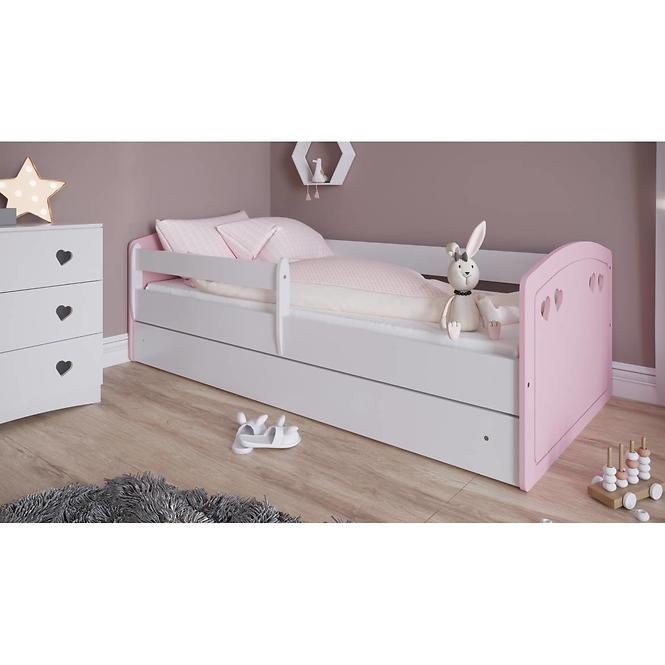 Dětská postel Julia +M Mix pudrově růžová 80x140