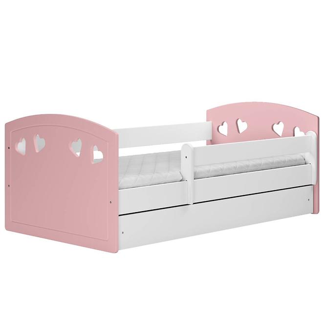 Dětská postel Julia +SZ Mix pudrově růžová 80x140