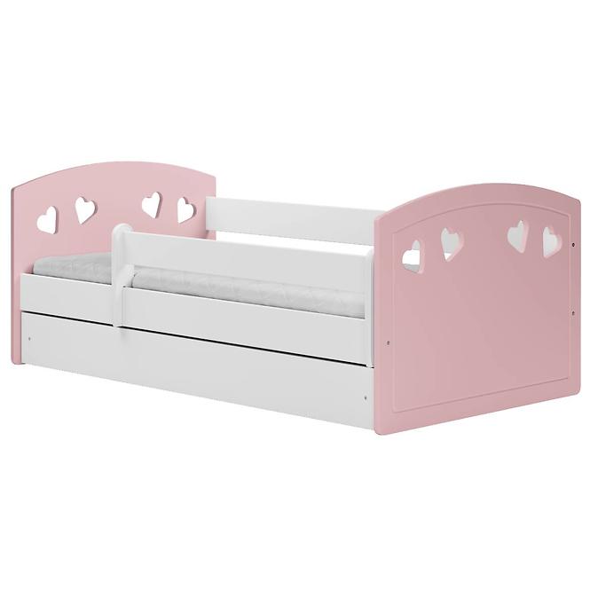Dětská postel Julia +SZ+M Mix pudrově růžová 80x140