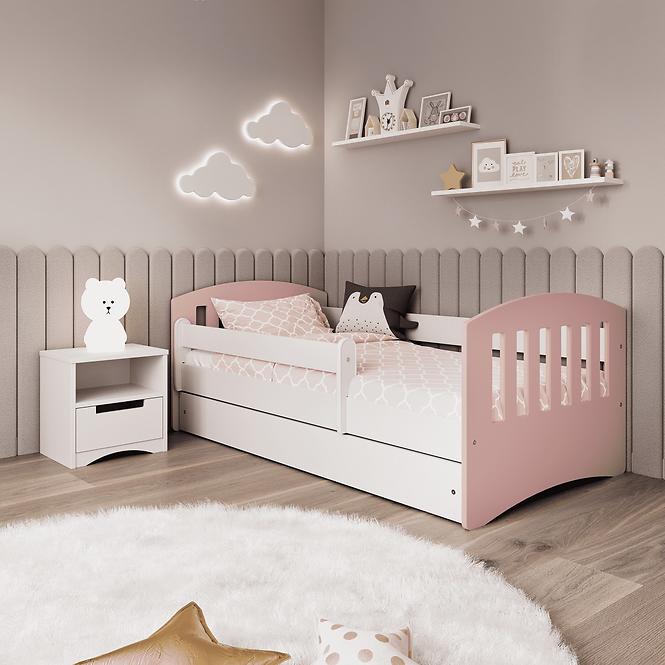 Dětská postel Classic 1+M Mix pudrově růžová 80x140 