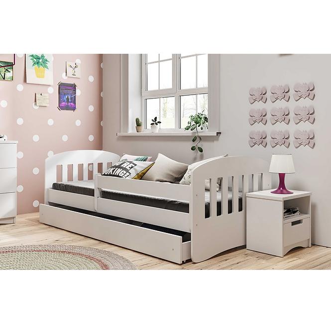 Dětská postel Classic 1+Sz bílá 80x140 