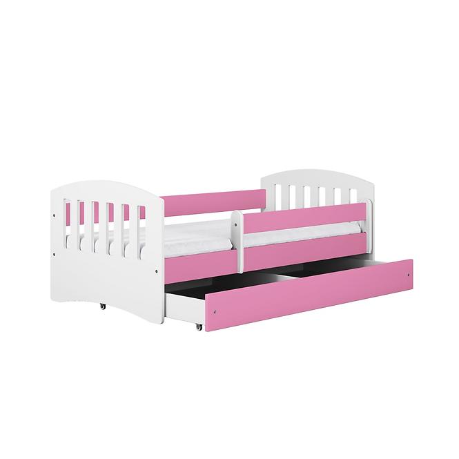 Dětská postel Classic 1+Sz+M růžová 80x140 