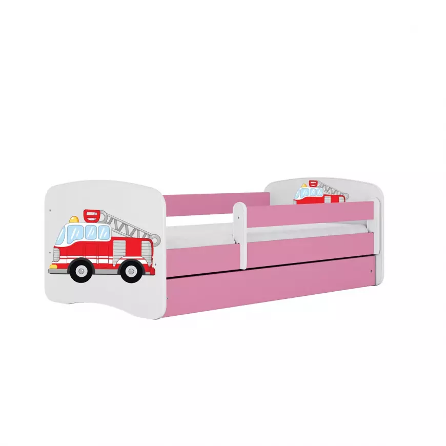 Dětská postel Babydreams růžová 70x140 Hasičské auto